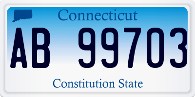 CT license plate AB99703