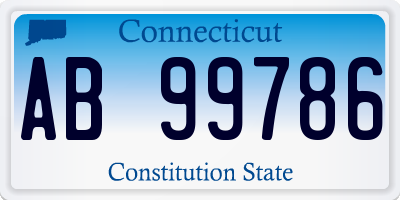 CT license plate AB99786