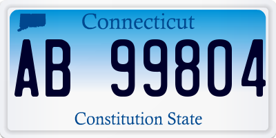 CT license plate AB99804