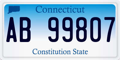 CT license plate AB99807