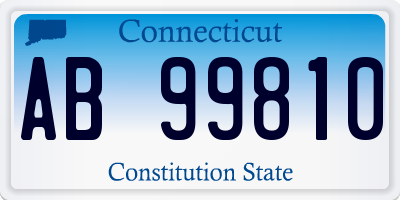 CT license plate AB99810