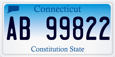 CT license plate AB99822