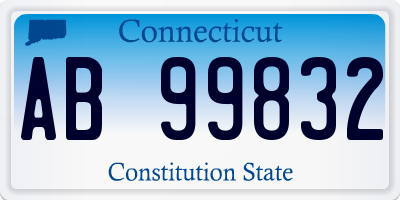 CT license plate AB99832
