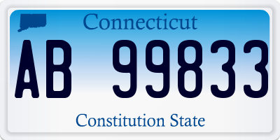 CT license plate AB99833