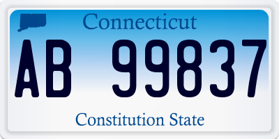 CT license plate AB99837