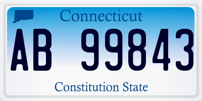 CT license plate AB99843