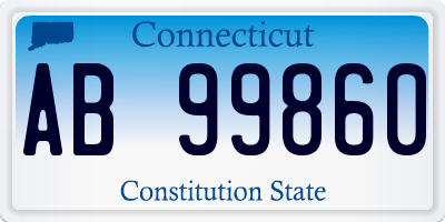 CT license plate AB99860