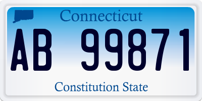 CT license plate AB99871