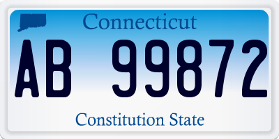 CT license plate AB99872