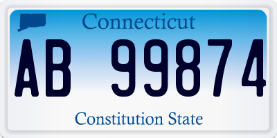 CT license plate AB99874