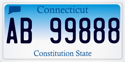 CT license plate AB99888