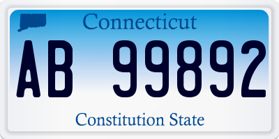 CT license plate AB99892