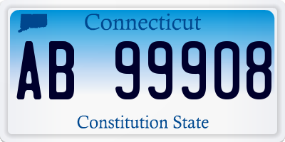 CT license plate AB99908