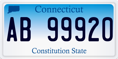 CT license plate AB99920