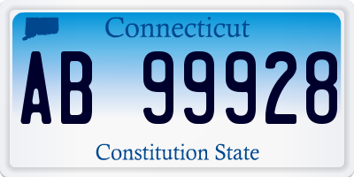 CT license plate AB99928