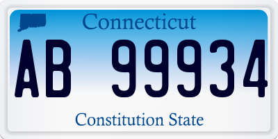 CT license plate AB99934