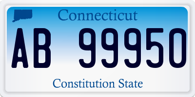 CT license plate AB99950