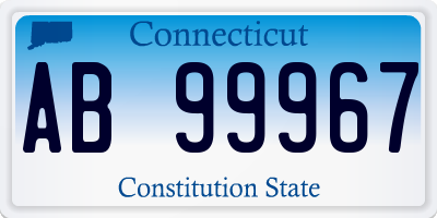 CT license plate AB99967