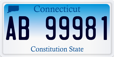 CT license plate AB99981