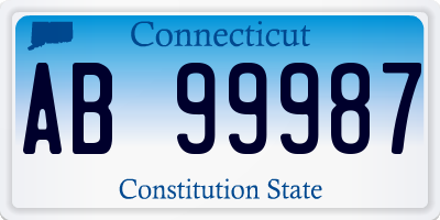 CT license plate AB99987