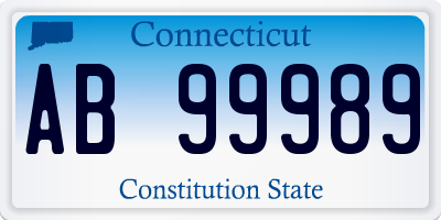 CT license plate AB99989
