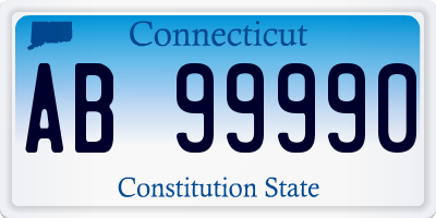 CT license plate AB99990