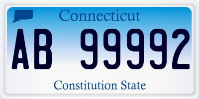 CT license plate AB99992