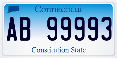 CT license plate AB99993