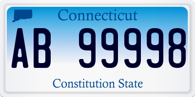 CT license plate AB99998