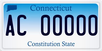 CT license plate AC00000