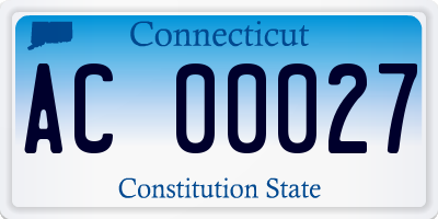 CT license plate AC00027