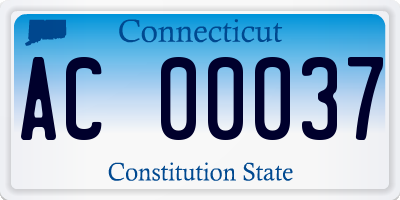 CT license plate AC00037