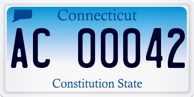CT license plate AC00042