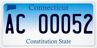 CT license plate AC00052