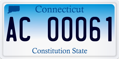 CT license plate AC00061