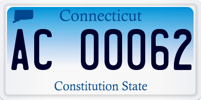 CT license plate AC00062