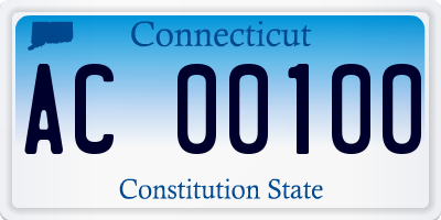 CT license plate AC00100