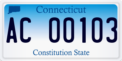 CT license plate AC00103