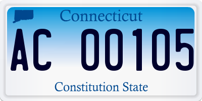 CT license plate AC00105