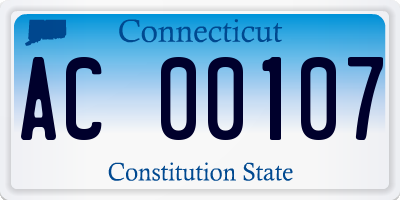 CT license plate AC00107