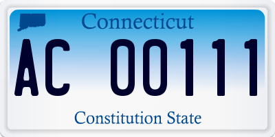 CT license plate AC00111