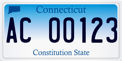CT license plate AC00123