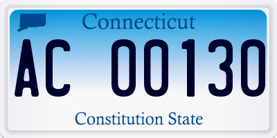 CT license plate AC00130