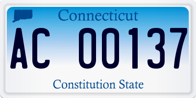 CT license plate AC00137