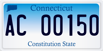 CT license plate AC00150