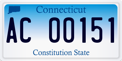 CT license plate AC00151