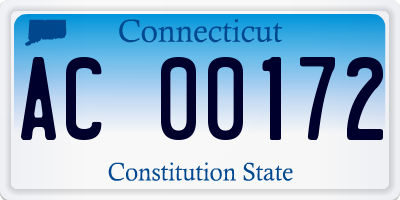 CT license plate AC00172