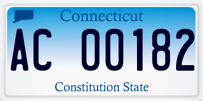 CT license plate AC00182