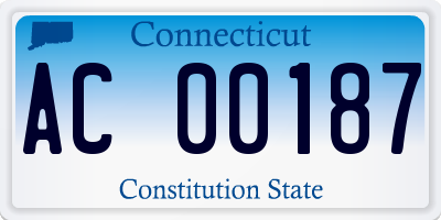 CT license plate AC00187