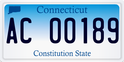 CT license plate AC00189